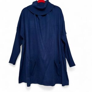 New York & Company Navy Cowl Neck Sweater